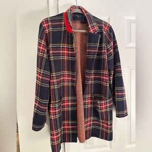 Plaid xl jcrew sweater jacket